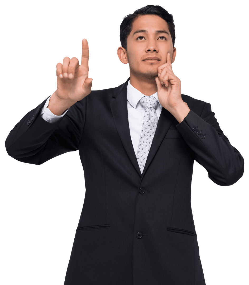 Businessman Pointing Forward Gesture Transparent Background