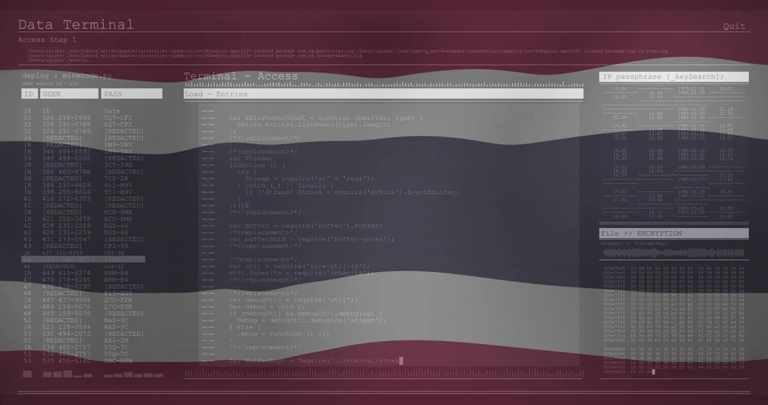 Cybersecurity and Programming Terminal Interface Display