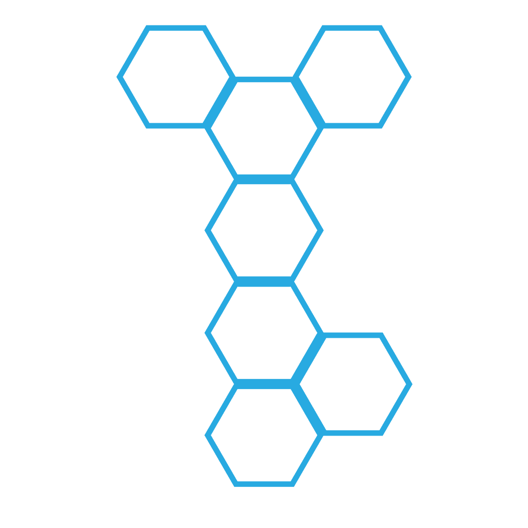 Abstract Blue Hexagons Pattern on Transparent Background