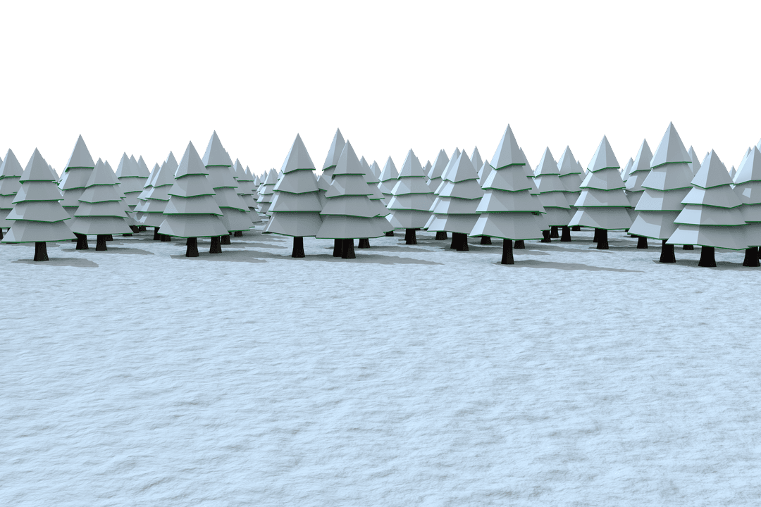 Transparent Snowy Fir Trees Winter Scene Background Vector