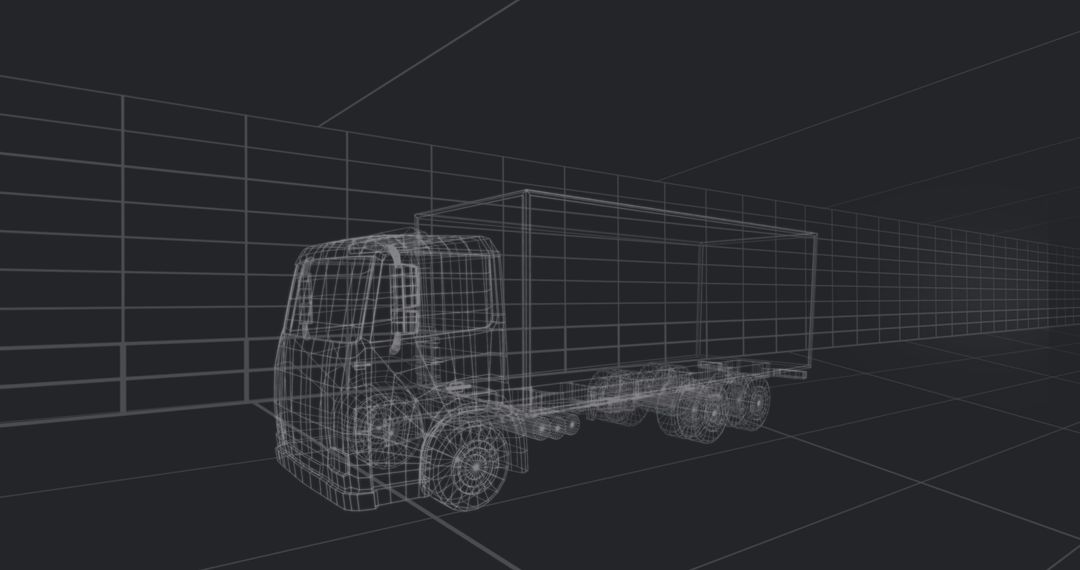 3D Wireframe Truck on Digital Blueprint Background - Free Images, Stock Photos and Pictures on Pikwizard.com