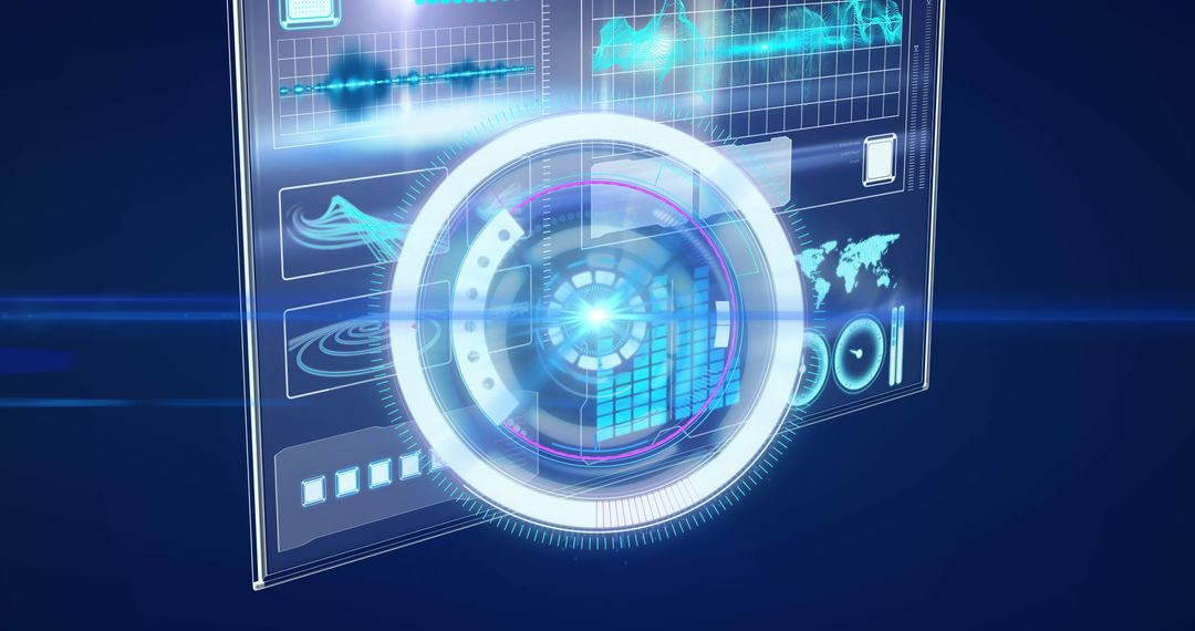 Futuristic Digital Interface with Data and Analysis