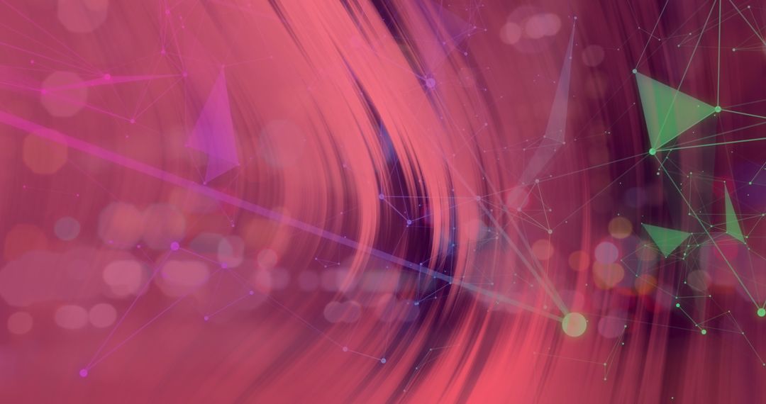 Abstract Digital Wave with Swirling Virtual Network