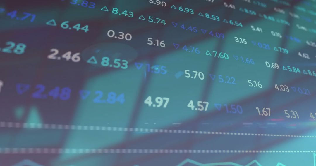Abstract Digital Display of Stock Market Trends and Data