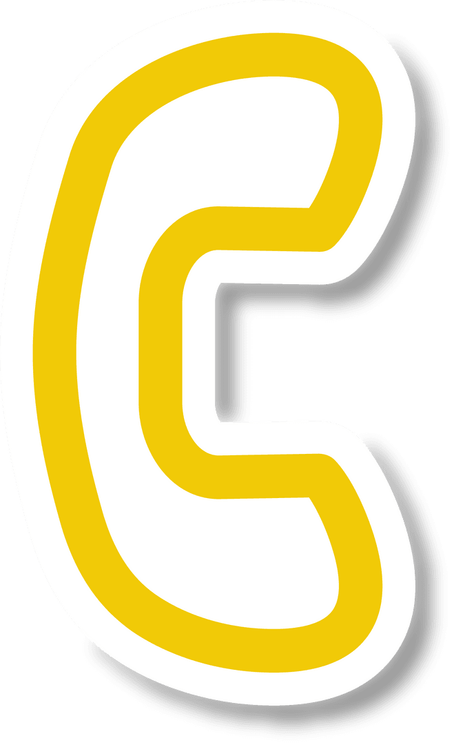 Yellow Telephone Icon on Transparent Background Digital Illustration