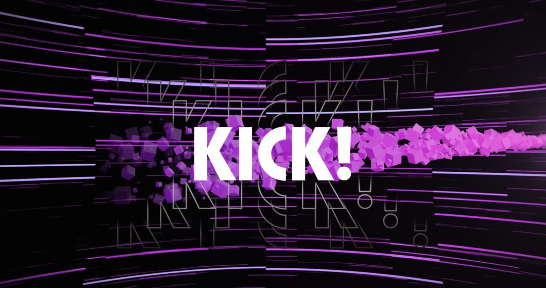 Dynamic Digital Art with Kick Text and Abstract Elements