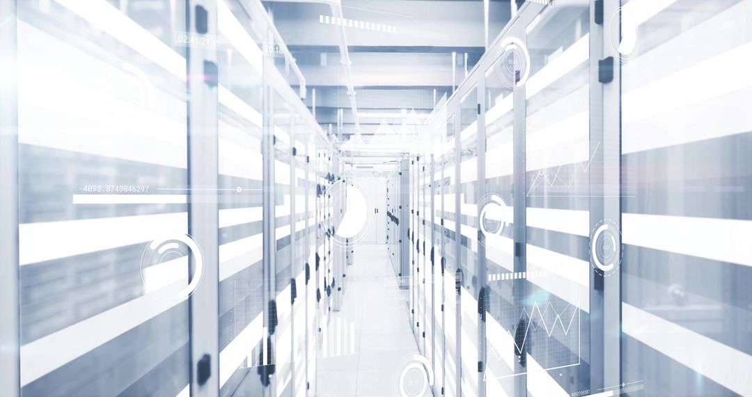 Futuristic LED Server Racks in Advanced Data Center