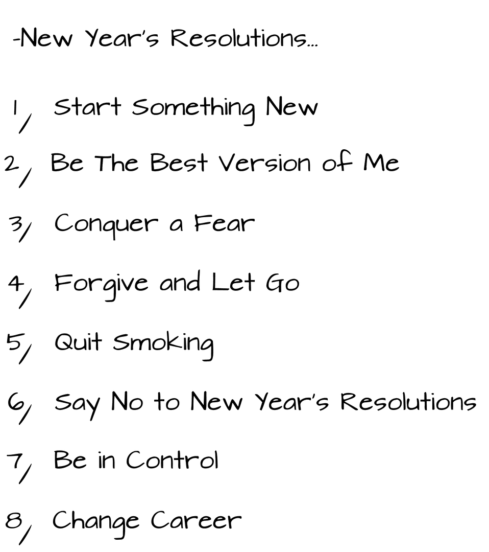 Transparent New Year's Resolutions Typography Design