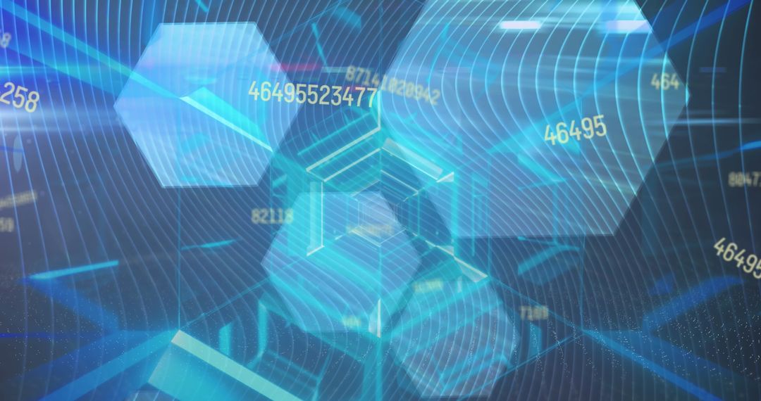 Abstract Technology Background with Data and Hexagons