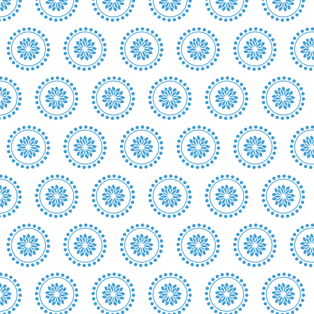 Seamless Blue Circle Dot Pattern on Transparent Background