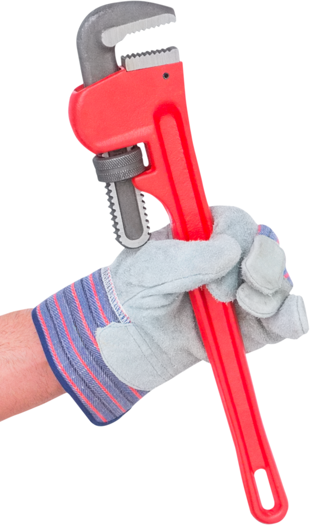 Gloved Hand Holding Red Pipe Wrench Transparent Background - Download Free Stock Images Pikwizard.com