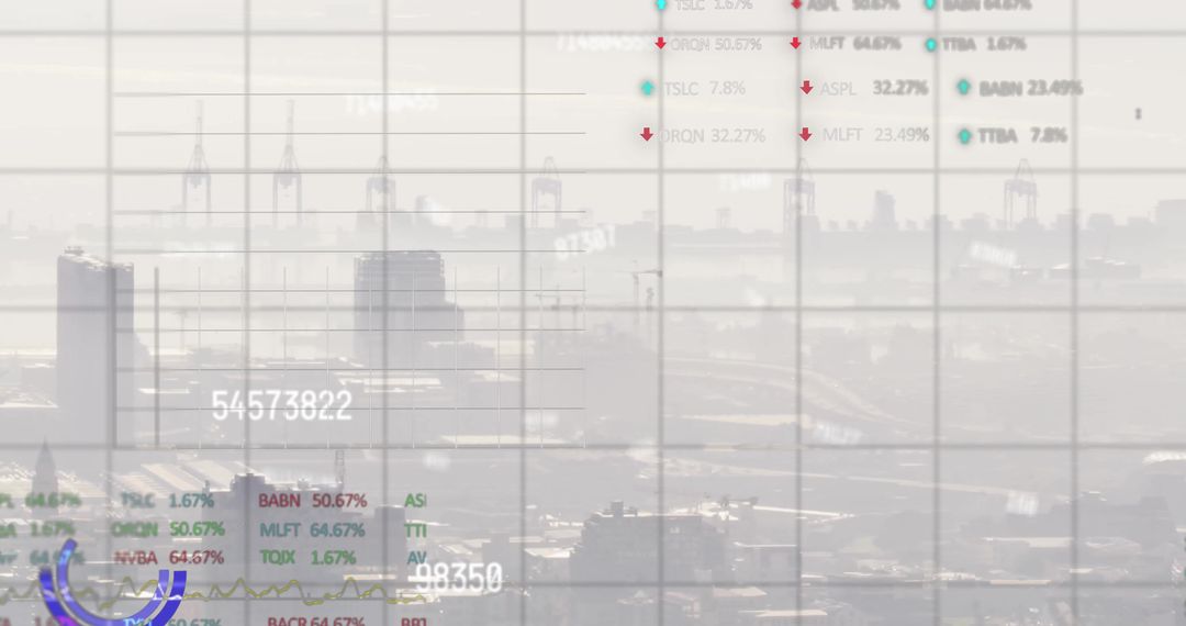 Dynamic Data Processing Overlayed on Modern Urban Skyline