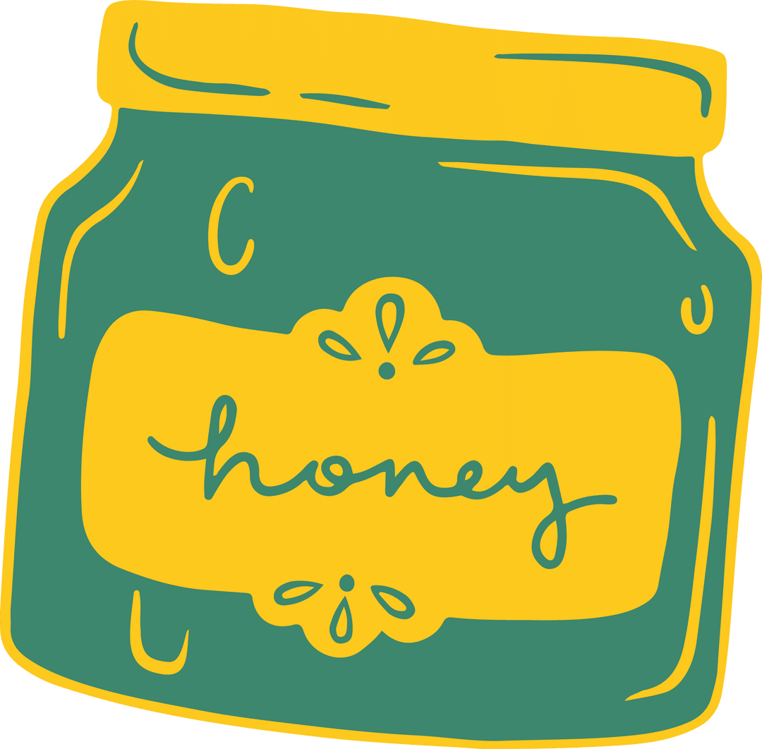 Transparent Minimalist Honey Jar in Vibrant Two-Tone Design