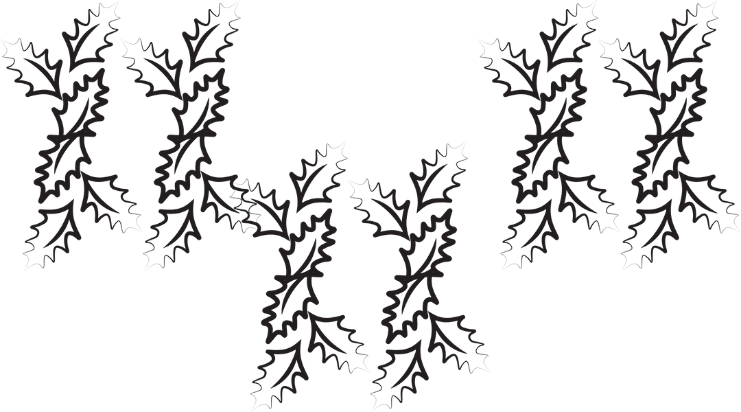 Black Leaf Pattern on Transparent Background for Designs