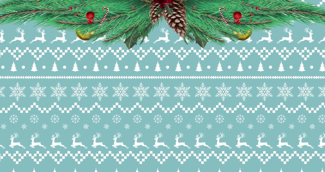 Festive Fir Tree and Reindeer Christmas Background Design