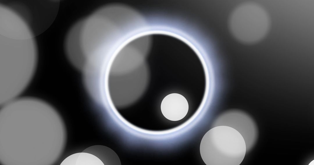 Futuristic Light Circles and Particles in Digital Space
