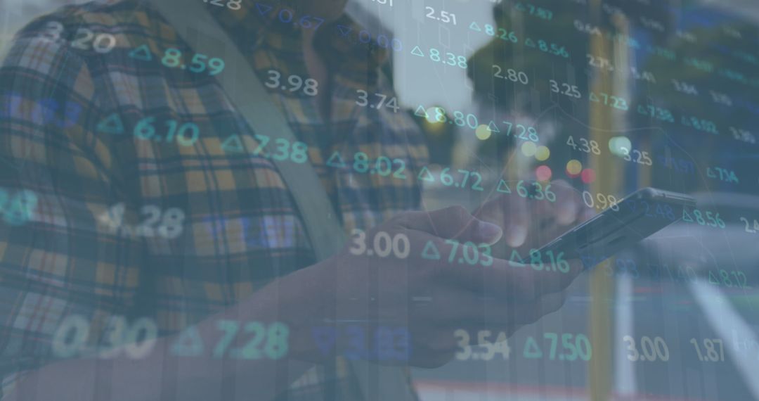 Digital Data Processing Overlay on Man Using Smartphone