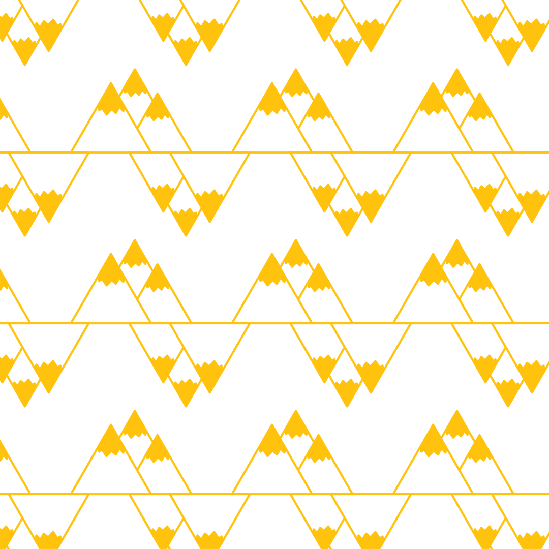 Stylized Yellow Mountain Pattern on Transparent Background for Design Use