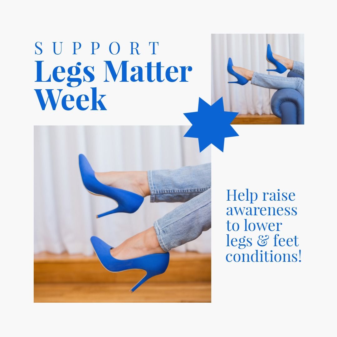 Supporting Legs Matter Week with Stylish Blue Heels - Download Free Stock Templates Pikwizard.com