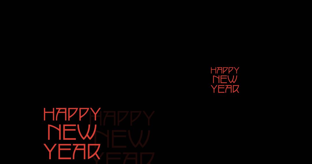 Minimalist Happy New Year Text with Black Background