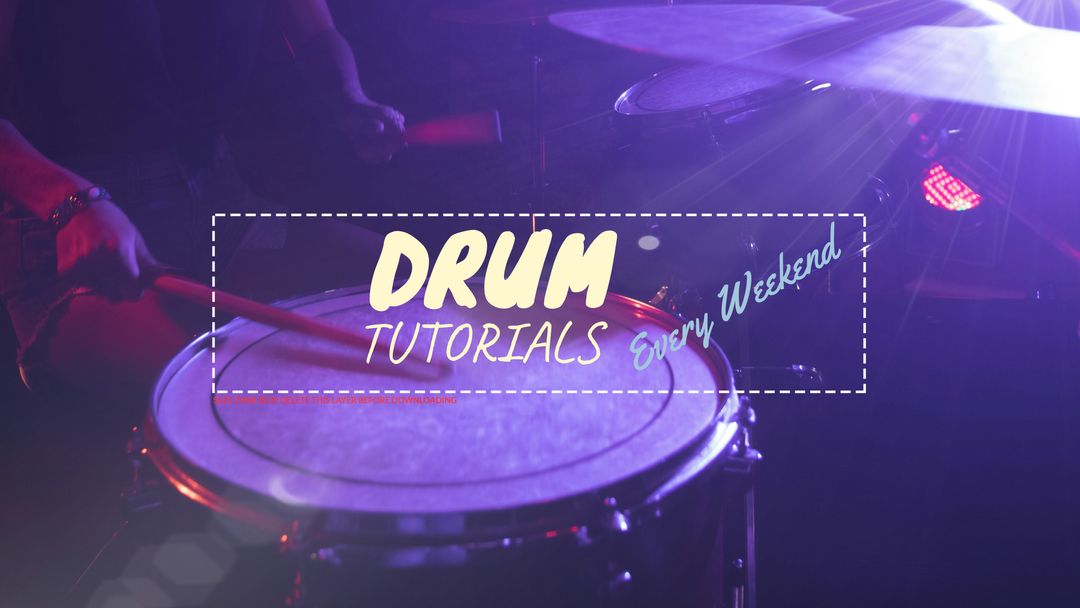 Energetic Music Lessons Promotion with Drum in Action