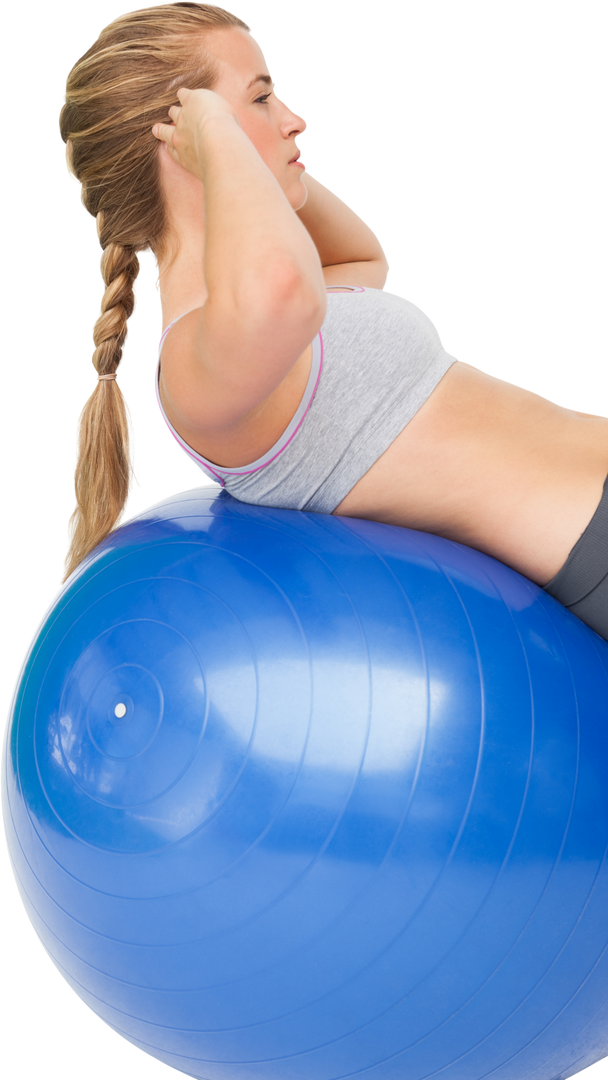 Transparent Fitness Woman Doing Crunches on Exercise Ball - Download Free Stock Images Pikwizard.com