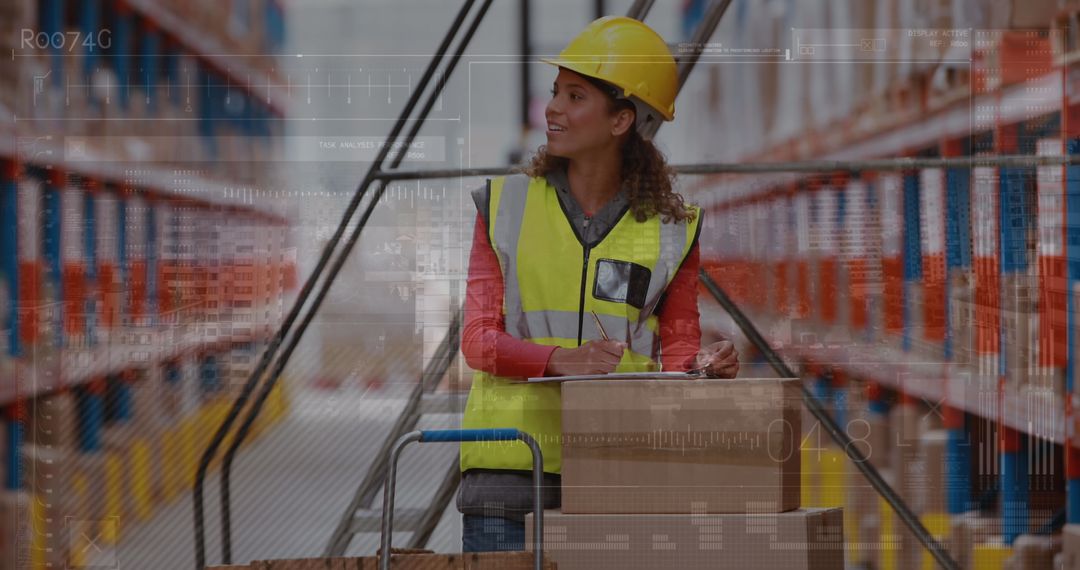 Warehouse Worker Focused on Data and Logistics