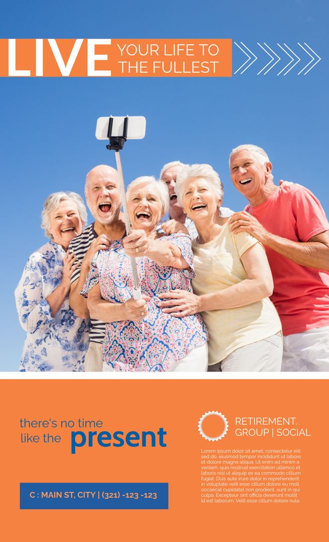 Joyful Seniors Capturing Moments with Selfie Stick