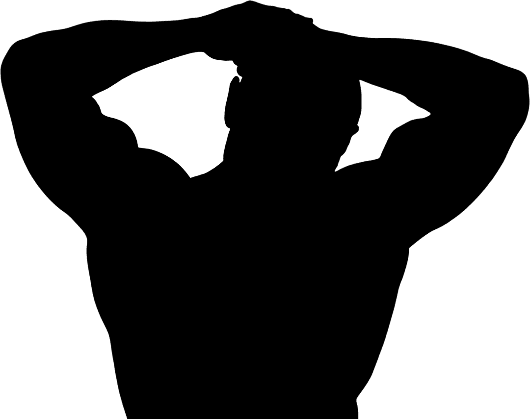 Muscular Man Flexing Transparent Silhouette