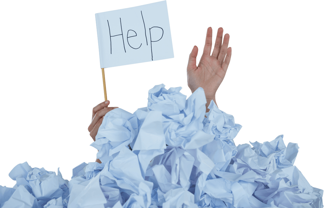 Transparent Conceptual Help Seeking in Pile of Crumpled Paper