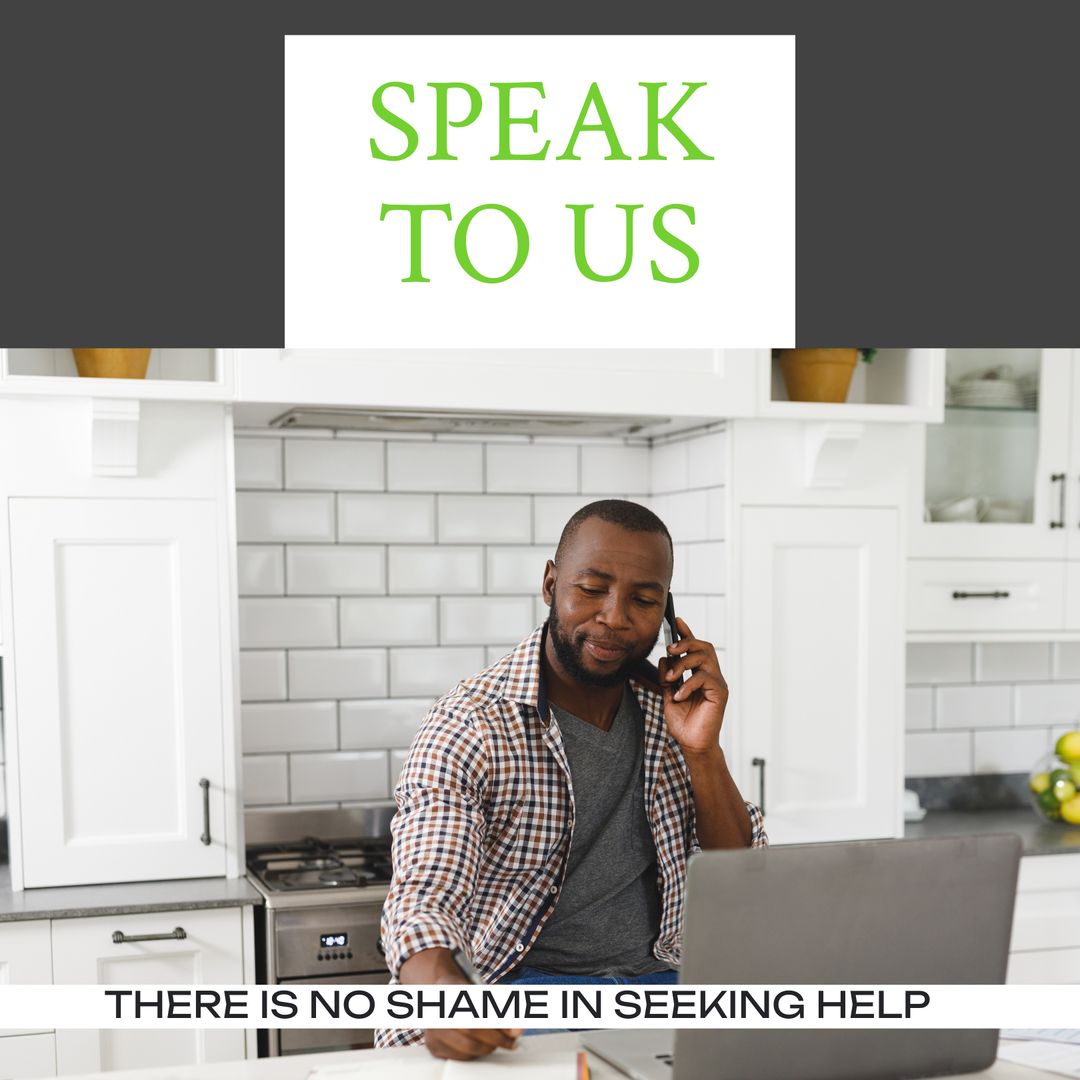 Mental Health Support Concept with African American Man