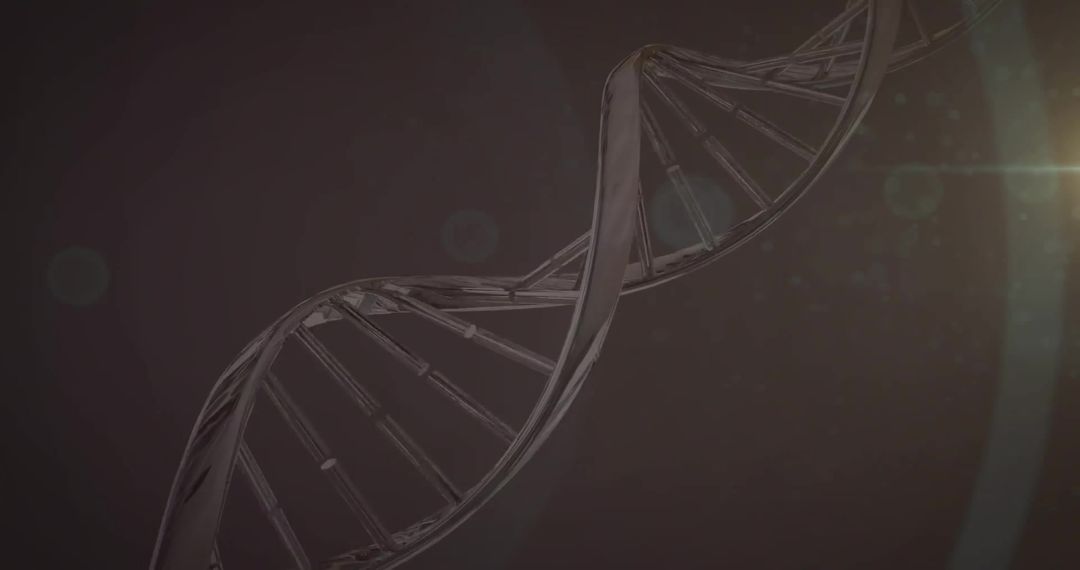 Abstract DNA Strand with Futuristic Dark Background