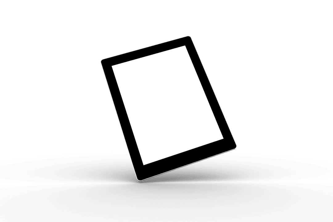 Transparent Digital Tablet Isolated on White Background