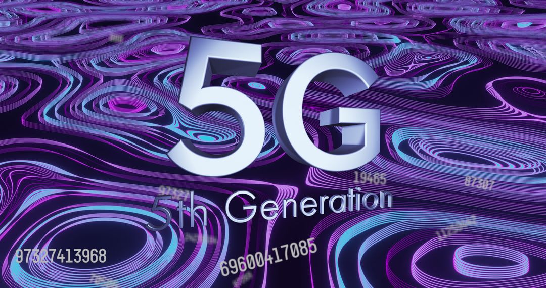 5G Network Concept with Glowing Purple and Blue Lines