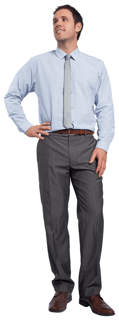 Confident Smiling Businessman in Formal Attire on Transparent Background