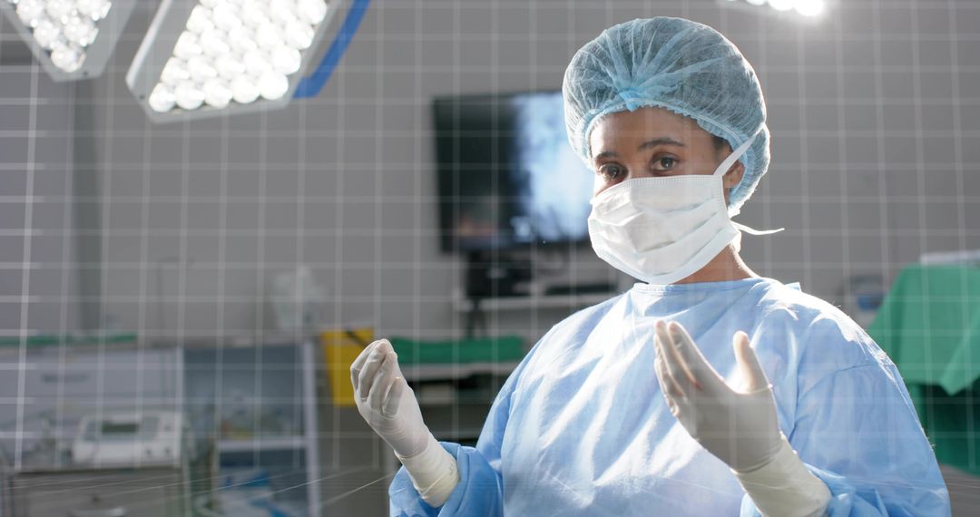 Surgeon Preparing for Medical Procedure in Sterile Operating Room