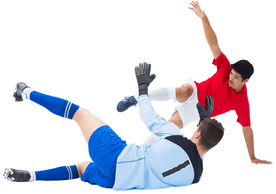 Dynamic Soccer Challenge on Transparent Background