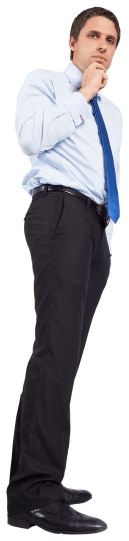 Transparent Businessman Pondering in Formal Attire