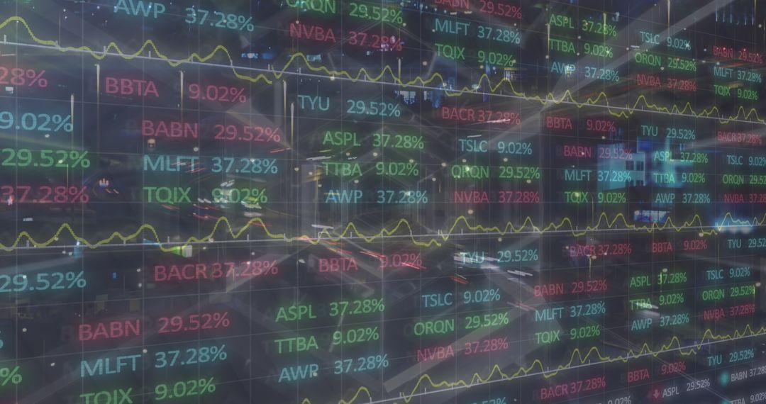 Futuristic Stock Market Interface with Digital Data