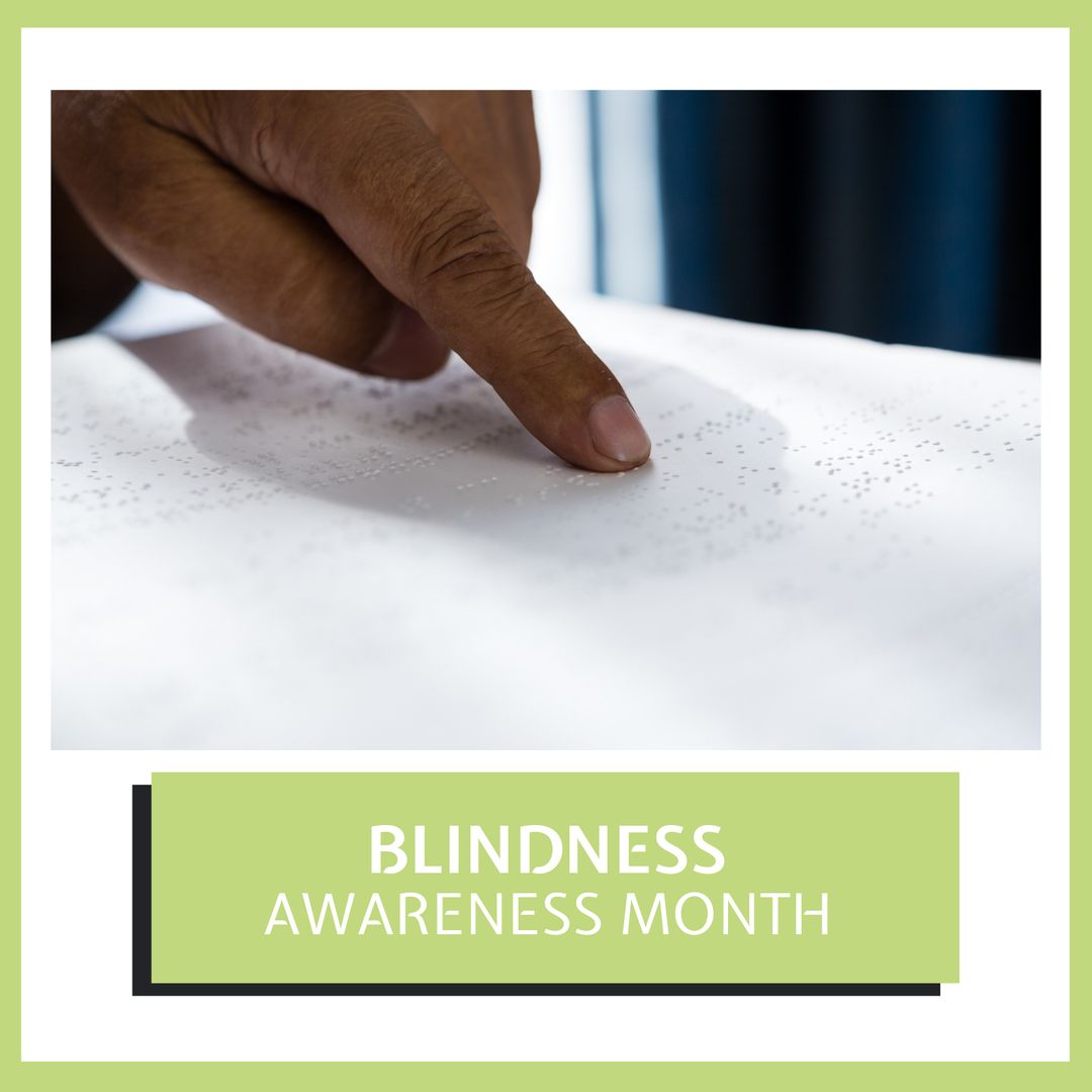 Hand Reading Braille for Blindness Awareness Concept