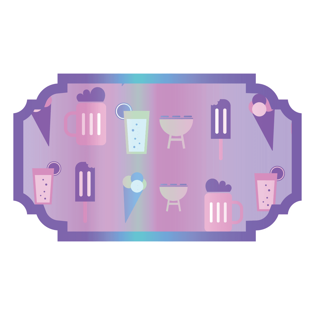 Transparent Retro Style Frame with Abstract Drink Icons
