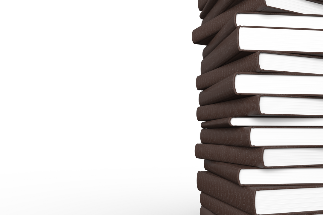 Digital Pile of Brown Books on Transparent Background with Copy Space - Download Free Stock Images Pikwizard.com