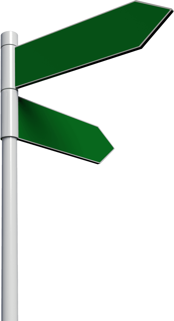 Transparent Green Directional Sign with Two Arrows