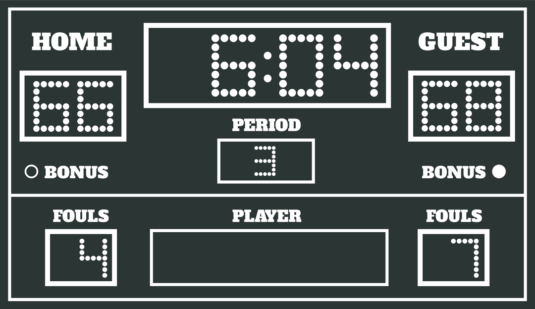 Digital Dot-Matrix Scoreboard With Transparent Backdrop