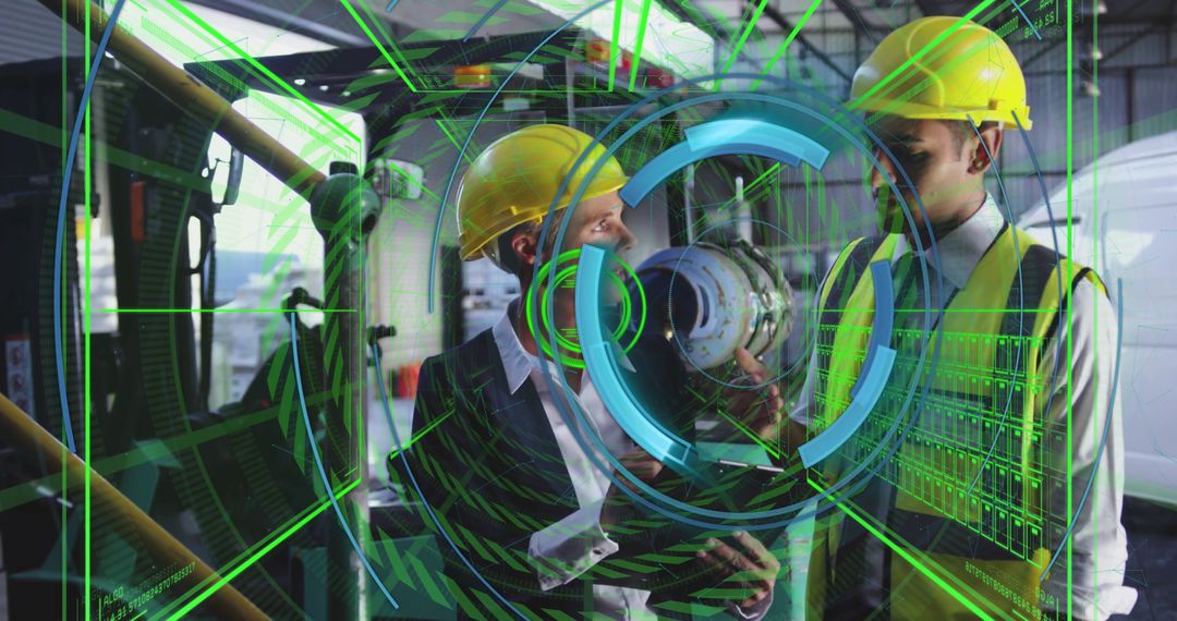 Engineers Using Augmented Reality for Aircraft Turbine Maintenance