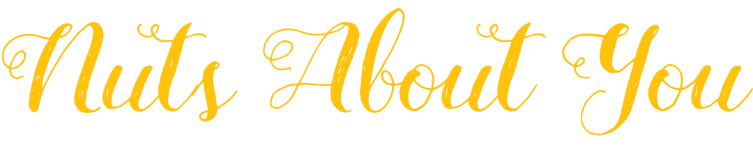 Creative Yellow Steering Text 'Nuts About You' on Transparent Backdrop