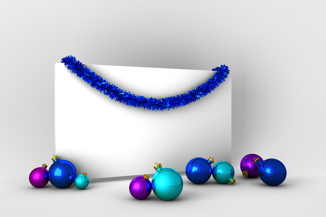 Transparent Holiday Envelope with Garlands and Ornaments - Download Free Stock Images Pikwizard.com