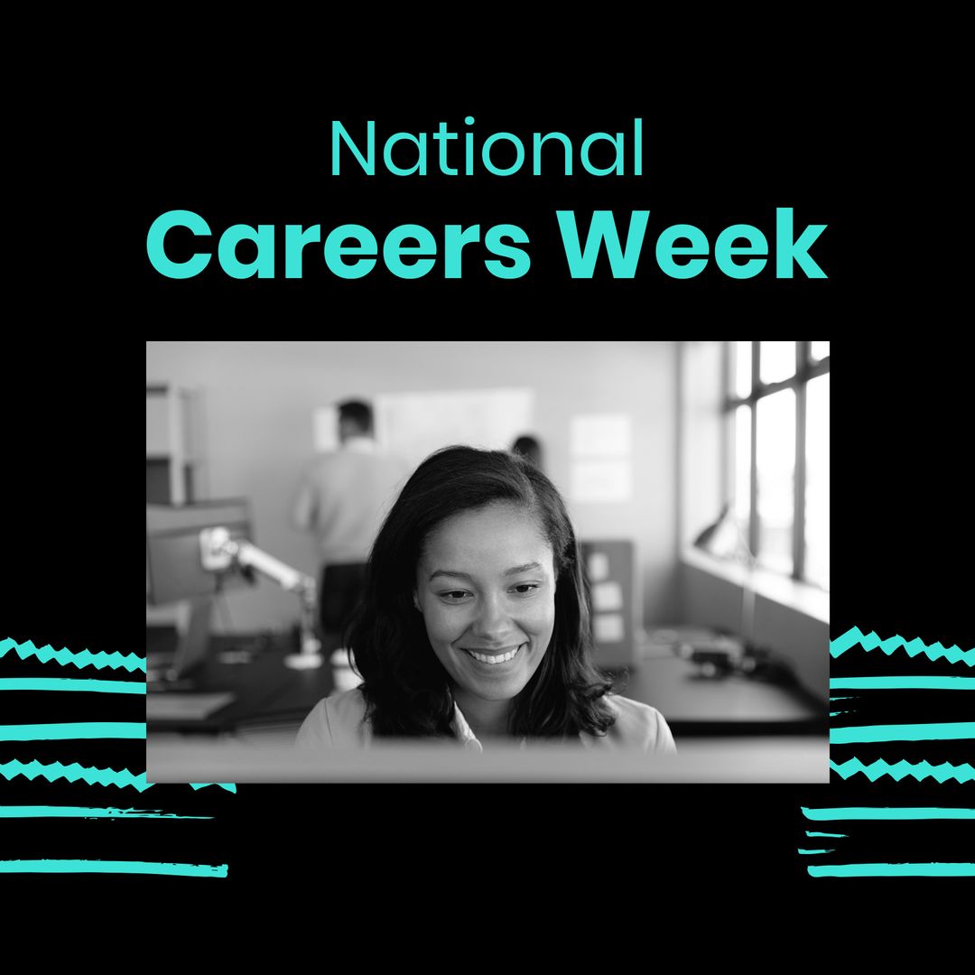 Professional Woman Smiling in Office During National Careers Week