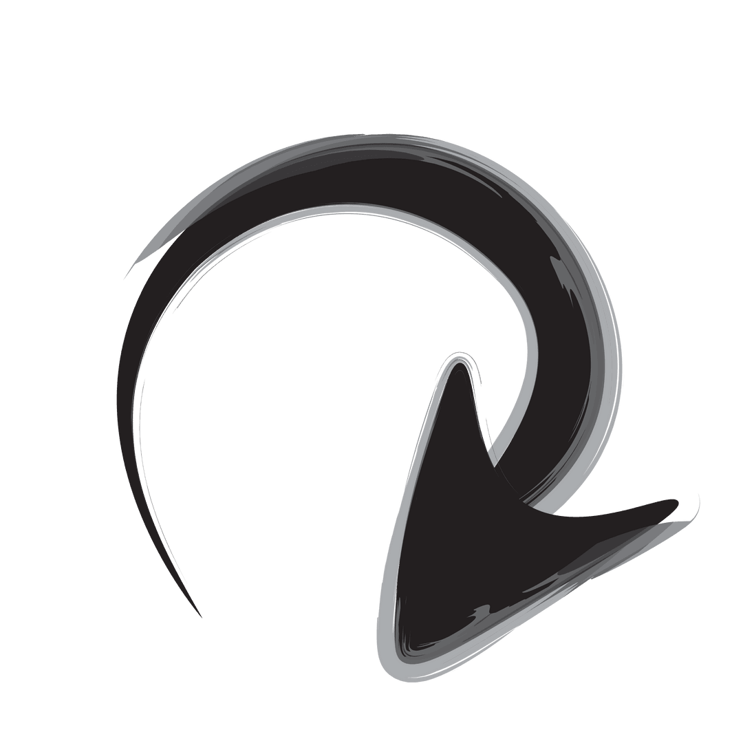Transparent Black Curved Arrow on Vector Layer