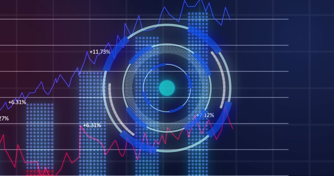 Digital Financial Data Visualization with Futuristic Elements